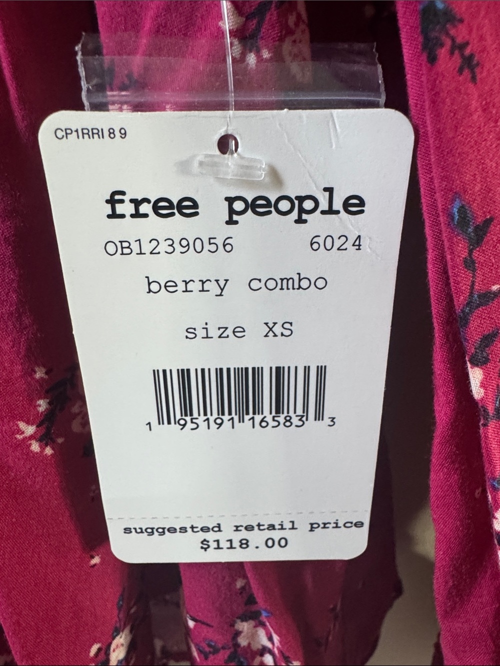 Free People Raspberry Floral Button-Down Blouse - Picture 3 of 7